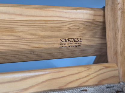 Swedese Pine Three Seater Settee  Canvas Cover Yngve Ekstrom 1970s EB10638 M3SS9