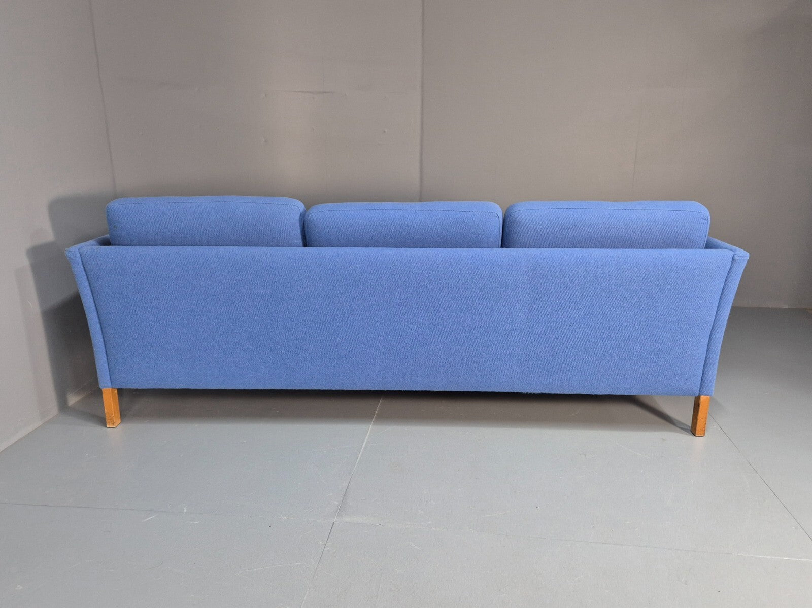 Vintage Danish 1980s Blue Wool 3 seat Sofa Mid Century Modern Retro EB9569 M3SS - UKDK FURNITURE