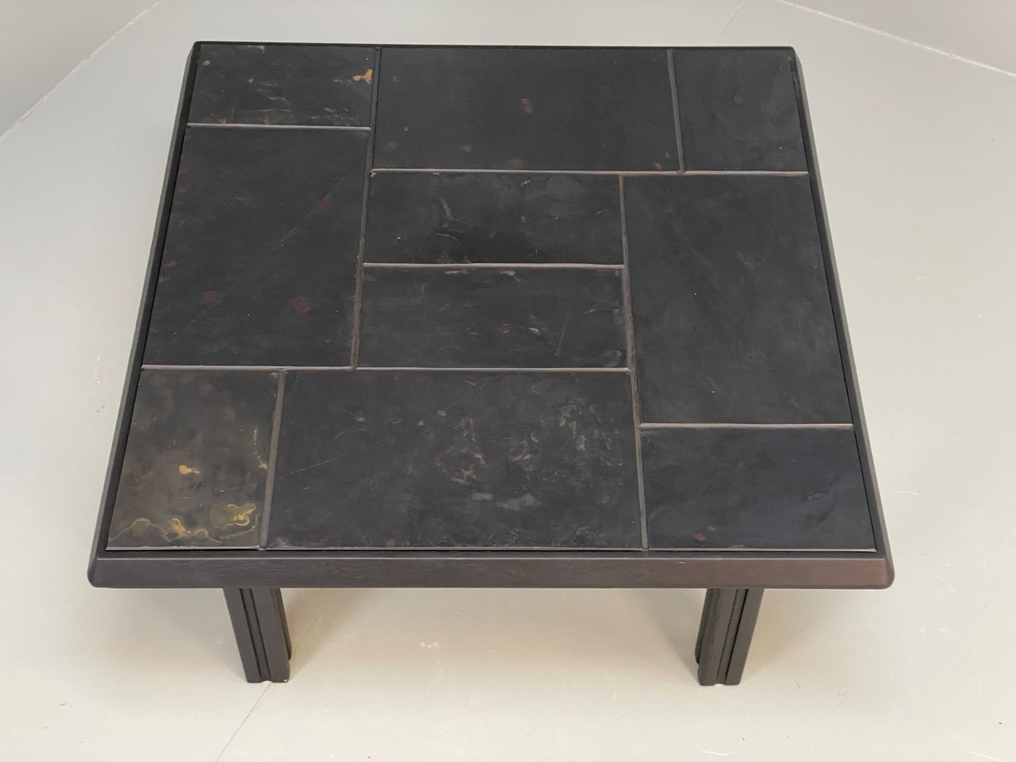 Vintage Tiled Coffee Table Danish 1980s Charcoal Grey Square EB10963 MWOO0