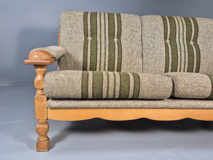 Vintage Kjearnulf Style 2 Seat Sofa 1970s Danish Oak and Wool EB9562 M2SS - UKDK FURNITURE