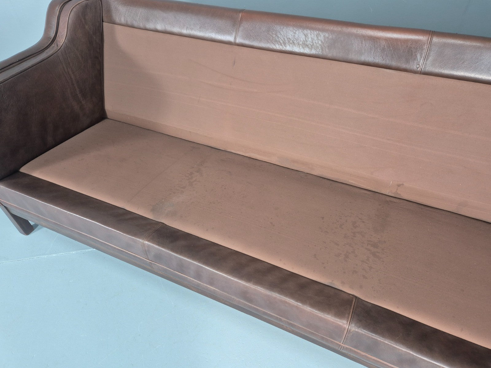3 Seater Leather Sofa Vintage Mid Century Mogensen Shape 1970 Retro EB11356 M3SS12
