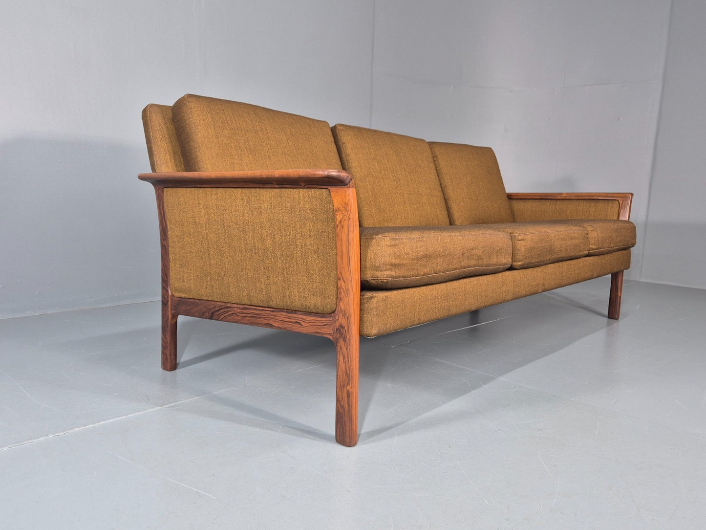 Vintage 3 Seater Sofa 1960s Knut Saeter Vatne Mobler Green Gold EB11078 M3SS9