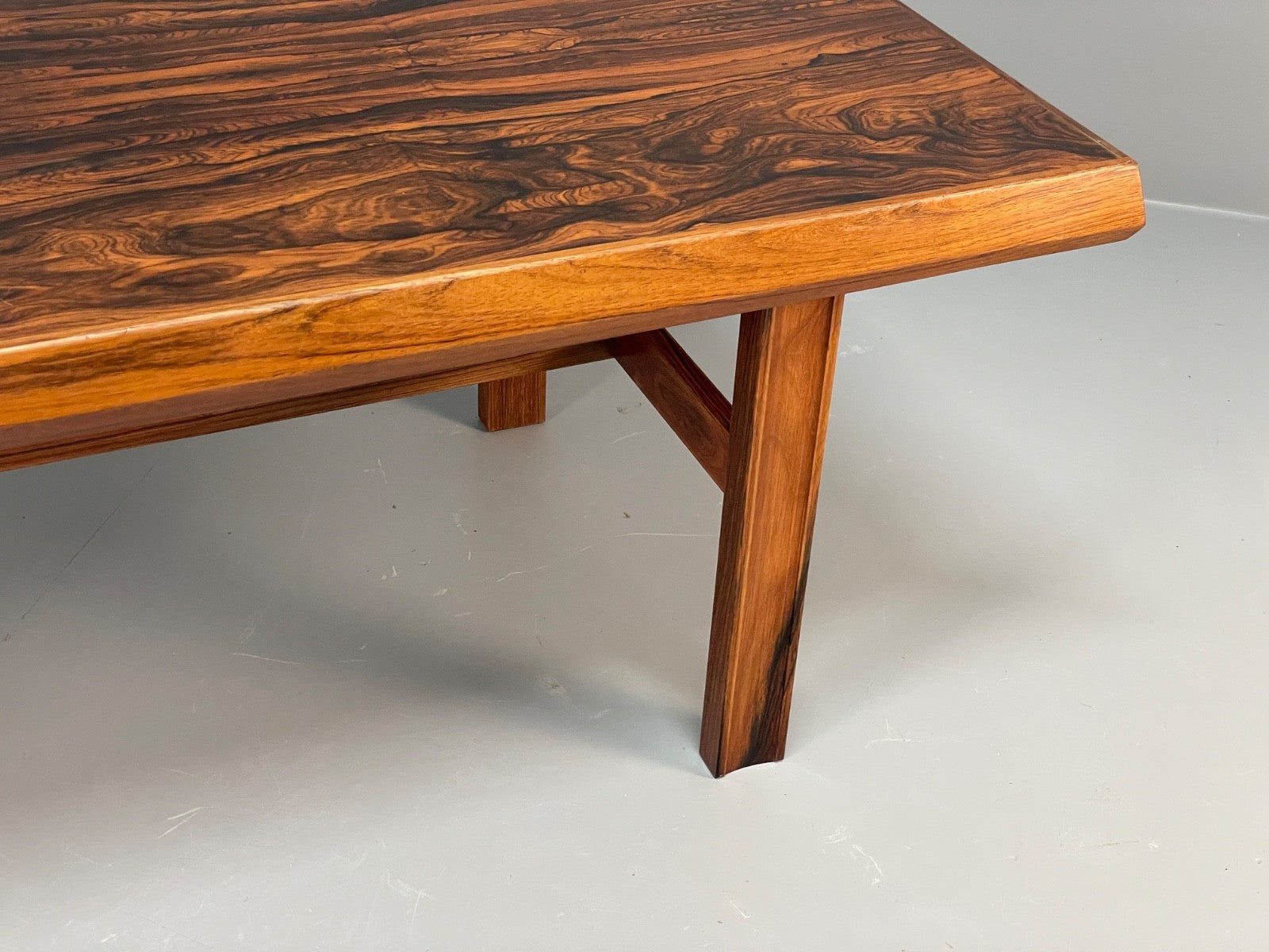 Vintage Danish Coffee Table - 1960s Mid Century Shaped Solid Legs EB11182 MWOO18