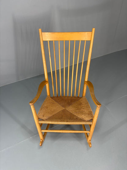Mid Century Hans Wegner Rocking Chair J16 Frederica Stolefabrik EB10992 MNOR3