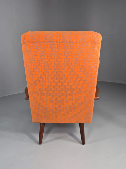 Vintage Danish Lounge Chair Teak Frame Mid Century New Upholstery EB8210 MNOR14