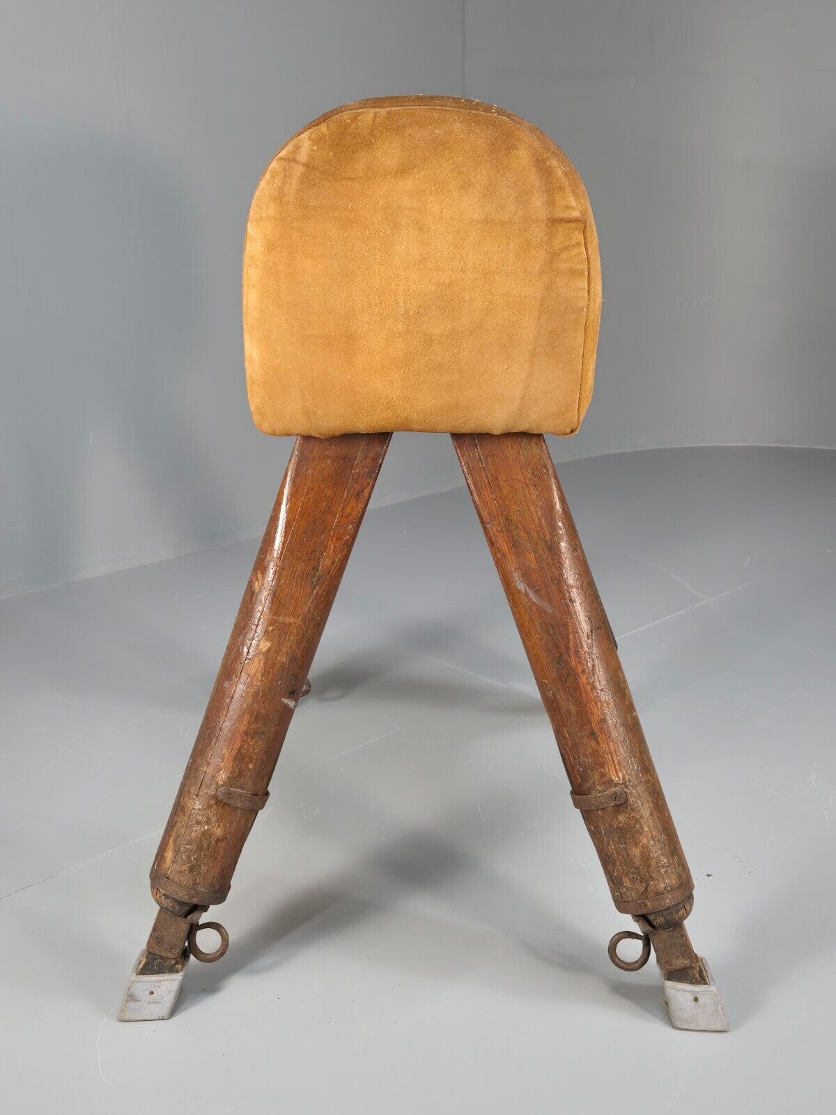 Vintage Pommel Horse 1950s Suede Pine Industrial Retro EB8863 VWOO - UKDK FURNITURE