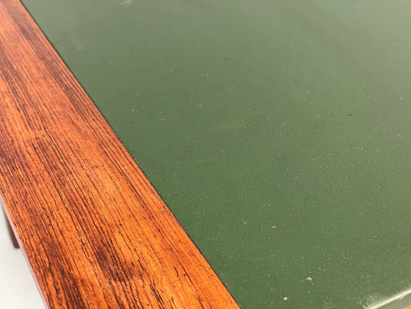 Vintage 1960s Side Table By Hans Olsen Sweden Green Leather Top EB11186 MWOO15