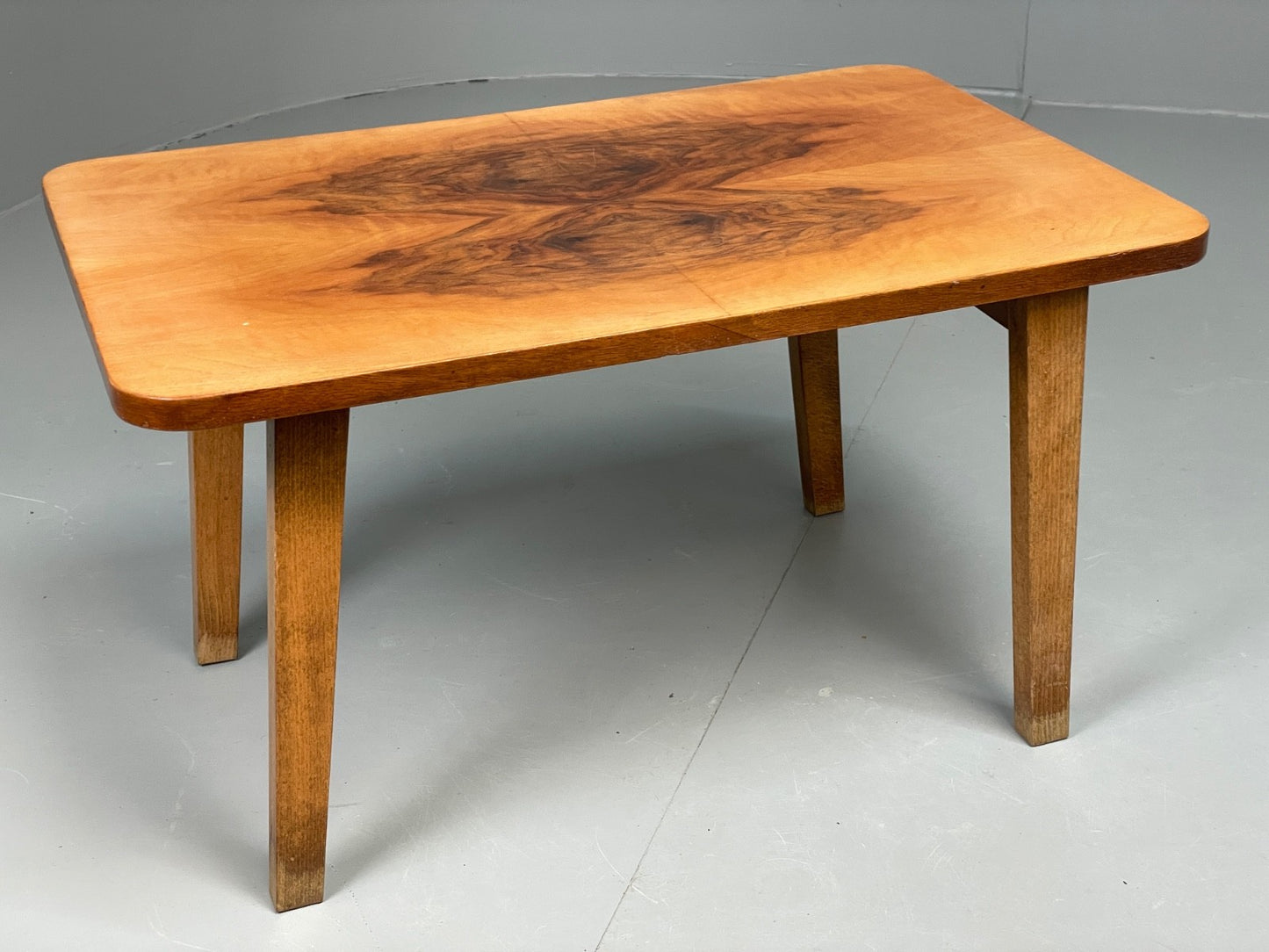 Vintage 1940s Side Table Walnut Top Folding Legs Eastern European EB11243 MWOO12