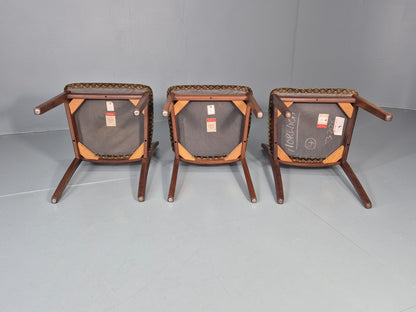 3 G Plan Dining Chairs Teak Frame Original Upholstery 1970s Retro  EB11573 MDIN7