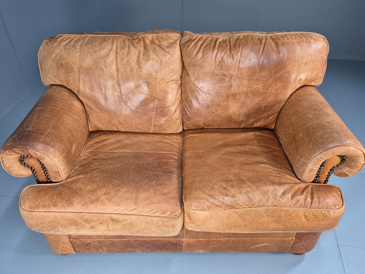 Leather Two Seat Cottage Settee Vintage Danish Quality 1990s  EB10637 M2SS18