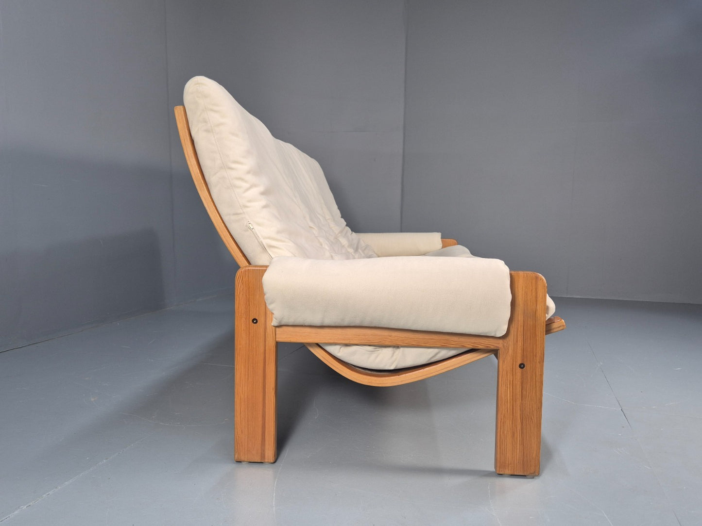 Swedese Pine Three Seater Settee  Canvas Cover Yngve Ekstrom 1970s EB10638 M3SS13