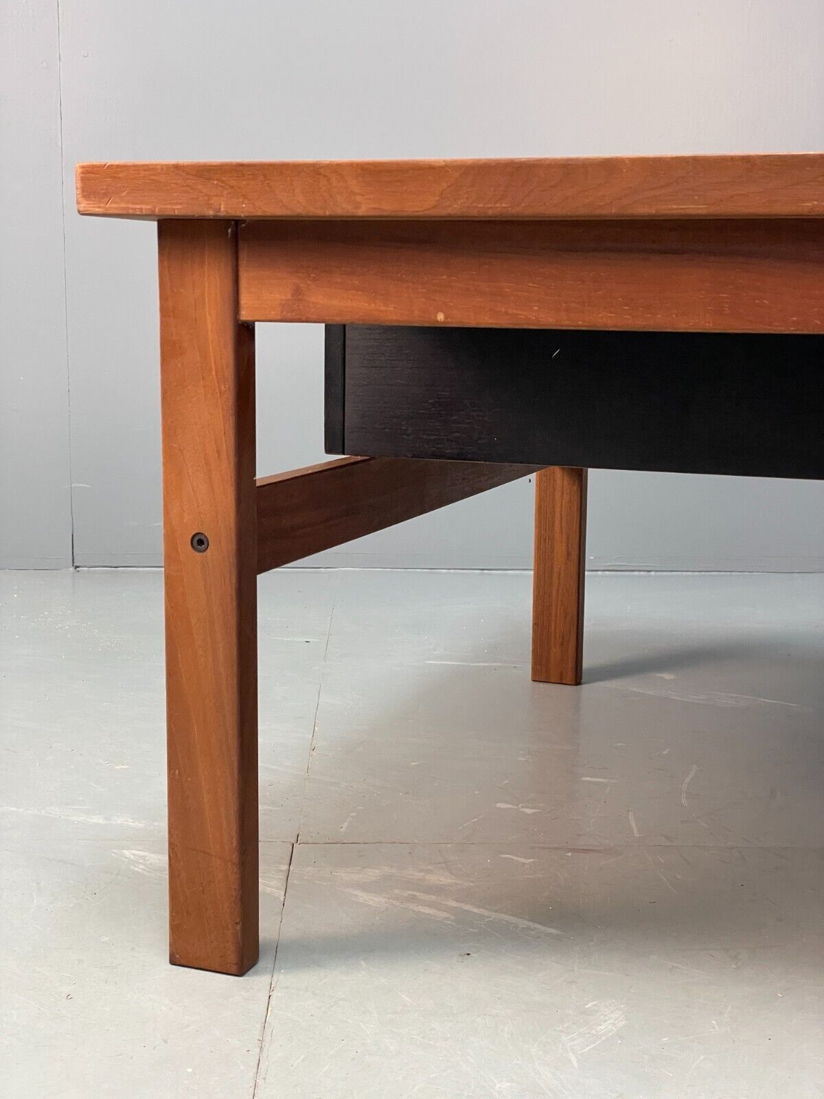 Vintage Danish Teak Coffee Table Extending Storage Black Melamine EB8710 MWOO - UKDK FURNITURE