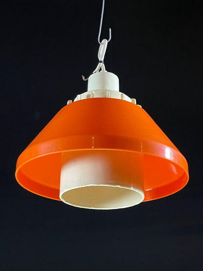 Danish Pendant Light Lyskaer Belysning Model 854 Orange Plastic EB5089 LCLC8