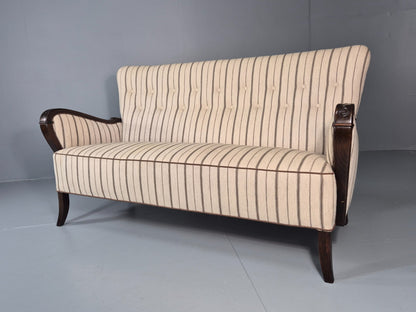 1950s Three Seater Settee Vintage Danish Cream and Grey Retro Deco EB11351 V3SS8