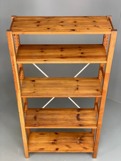 Pine Open Shelving Unit Adjustable Retro Scandi Solid EB11782 MWOO2