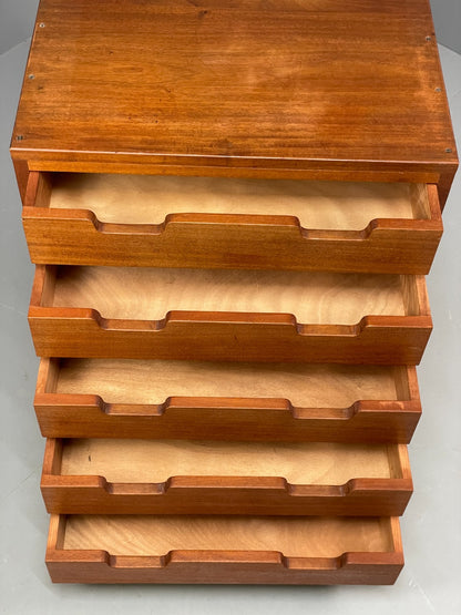 Vintage Chest Of Drawers 1950s Chunky Solid Mahogany Mid Century EB11559 MWOO9