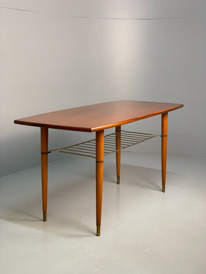 Midcentury Swedish Teak & Beech Coffee Table With Magazine Rack EB8683 MWOO - UKDK FURNITURE