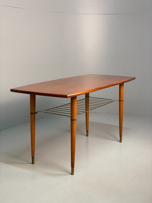 Midcentury Swedish Teak & Beech Coffee Table With Magazine Rack EB8683 MWOO - UKDK FURNITURE