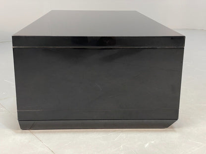 Modern Italian Gloss Black Low Double Drawer Unit EB8662 MWOO - UKDK FURNITURE