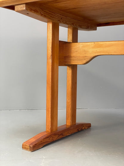 Vintage Danish Pine Dining Table Extending Mogensen Shaker Style EB9434 MWOO - UKDK FURNITURE