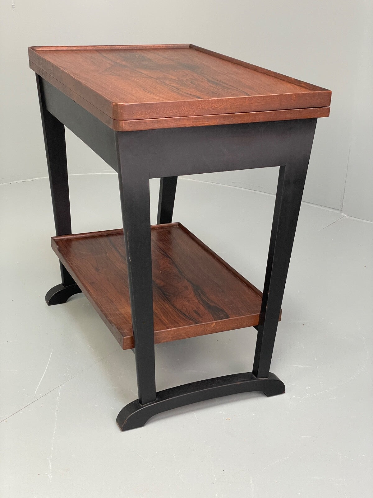 Vintage Danish Card Table Extending Top Felt Lined Mid Century 1960s EB9756 MWOO - UKDK FURNITURE