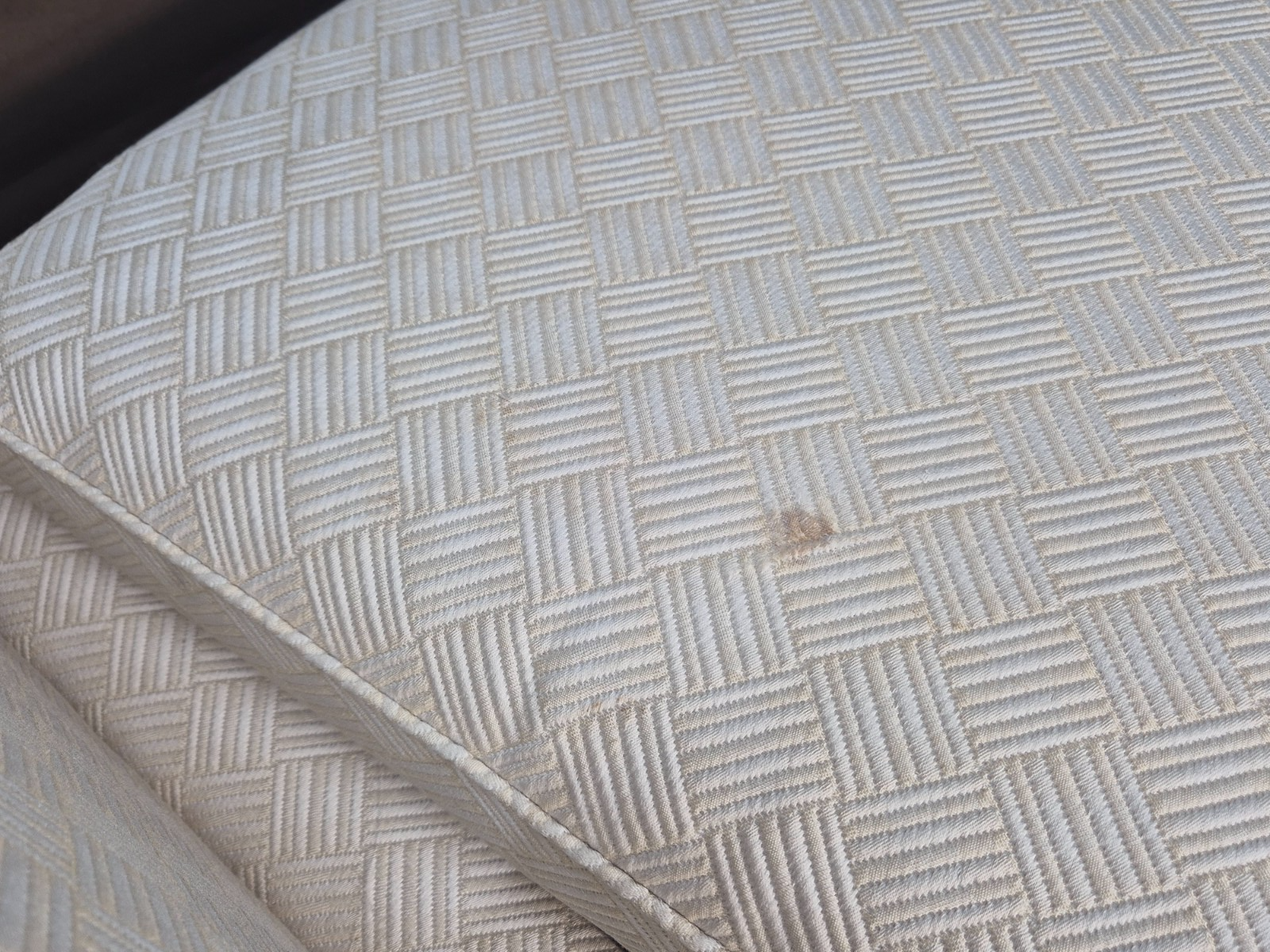 Vintage 2 Seater Sofa Retro Danish Cream Patterned Fabric EB10516 M2SS11