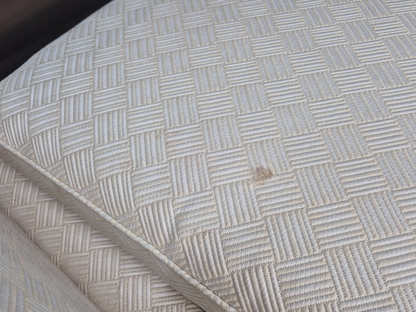 Vintage 2 Seater Sofa Retro Danish Cream Patterned Fabric EB10516 M2SS11