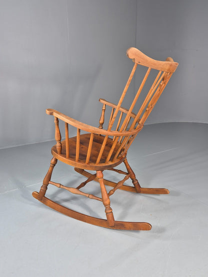 Vintage Rocking Chair Danish Windsor in Beech 1930s EB10760 VWOO11