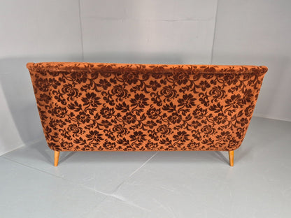 Vintage Three Seater Sofa Lani Sweden 1960s Retro Brown Floral MCM EB11080 M3SS17