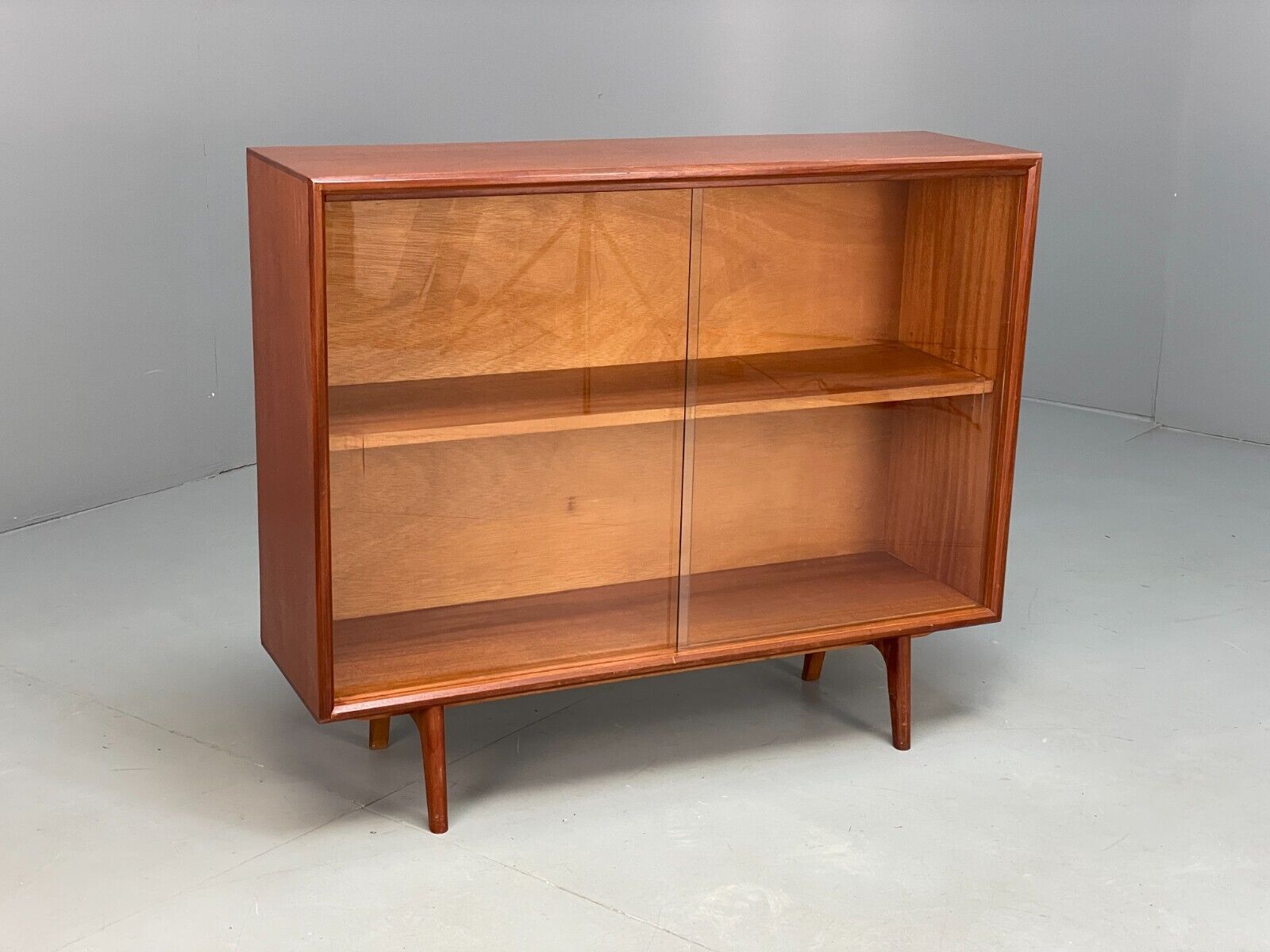 Vintage Teak Glazed Bookcase By Herbert E. Gibbs Retro Shelving EB8834 MWOO - UKDK FURNITURE