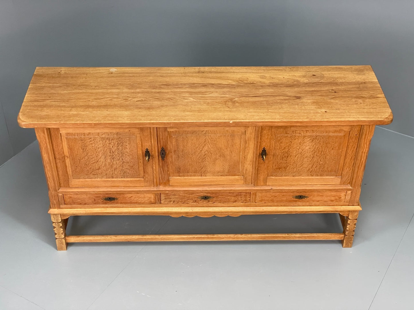 Vintage Solid Oak Sideboard - Henning Kjaernulf Style Danish 1970s EB10826 MWOO2