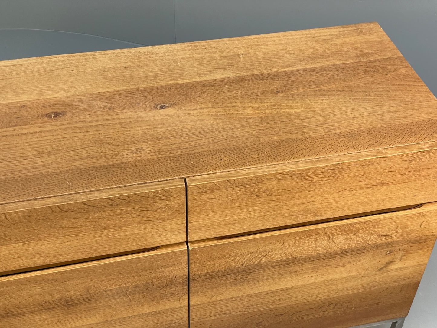 Modern Solid Oak Sideboard Ligna By Ethnicraft Steel Base EB9836 MWOO - UKDK FURNITURE