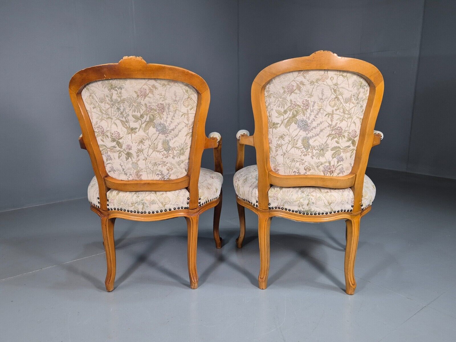 2 Vintage Danish Fauteuil Lounge Chairs Louis XVI Style 1970s Built EB7606 VCLO - UKDK FURNITURE