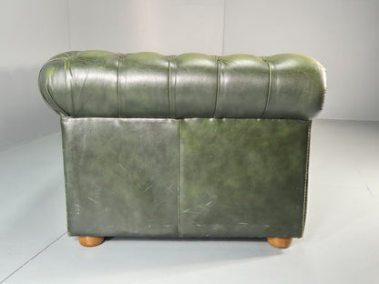Three Seater Green Leather Chesterfield Quality Version Retro EB11023 VCHE13