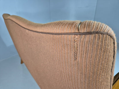Vintage Danish 3 Seat Sofa Brown Wool High Back 1950s Retro MCM EB7504 M3SS - UKDK FURNITURE