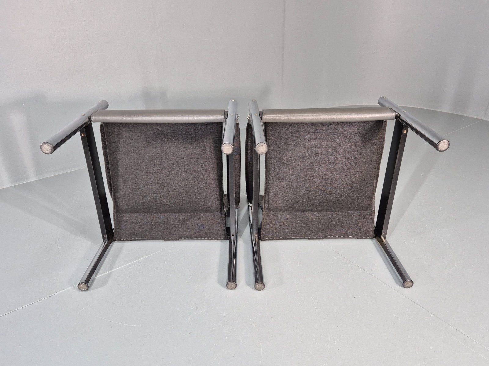 2 Vintage Leather and Chrome Lounge Chairs Safari by Borje Johanson EB11287 MNOR7
