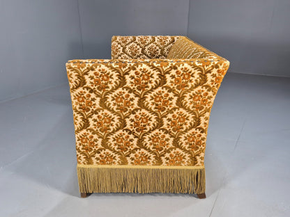 Vintage Danish 2 Seat Sofa Compact and Boxy Gold Moquette Tassels EB9588 V2SS - UKDK FURNITURE