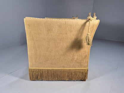 Vintage Two Seater Sofa Green Velour Studded Tassels Danish Design EB9549 V2SS - UKDK FURNITURE