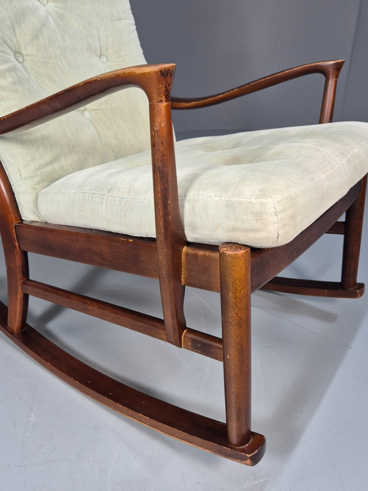 Vintage Mid Century Light Mint Parker Knoll Rocking Chair 1960s EB9785 MNOR - UKDK FURNITURE