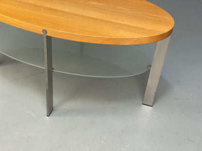 Danish Oval Coffee Table Oak Steel Designed By Ebbe Gehl Naver EB9509 MWOO - UKDK FURNITURE