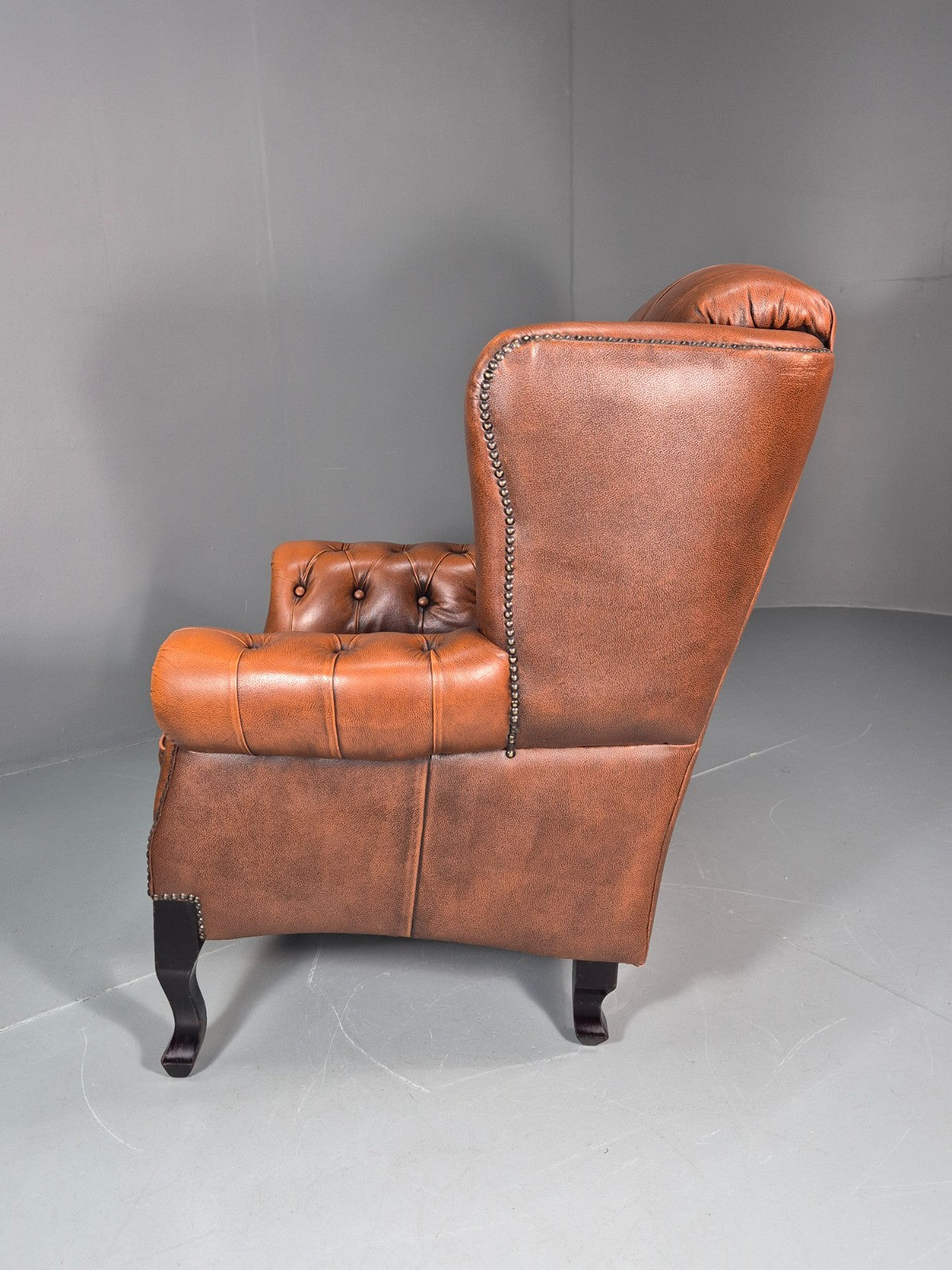 Vintage Leather Wing Back Club Chair  Denmark Chesterfield Style  EB10732 VLEA18