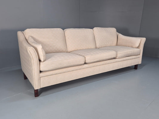 Vintage 3 Seater Sofa Retro Danish Cream Patterned Fabric EB10520 M2SS0