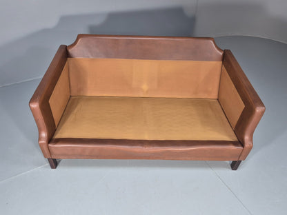 Mid Century Two Seater Leather Sofa Danish 1970s Retro Vintage EB10923 M2SS7