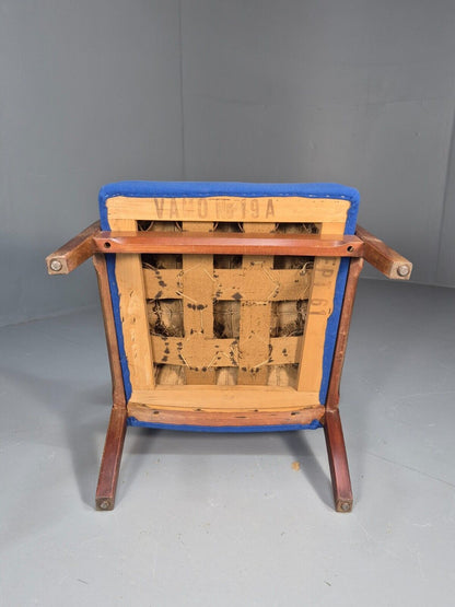 Vintage Danish Lounge Chair Blue Beech Frame Vamo 1950s Retro MCM EB8771 MNOR - UKDK FURNITURE