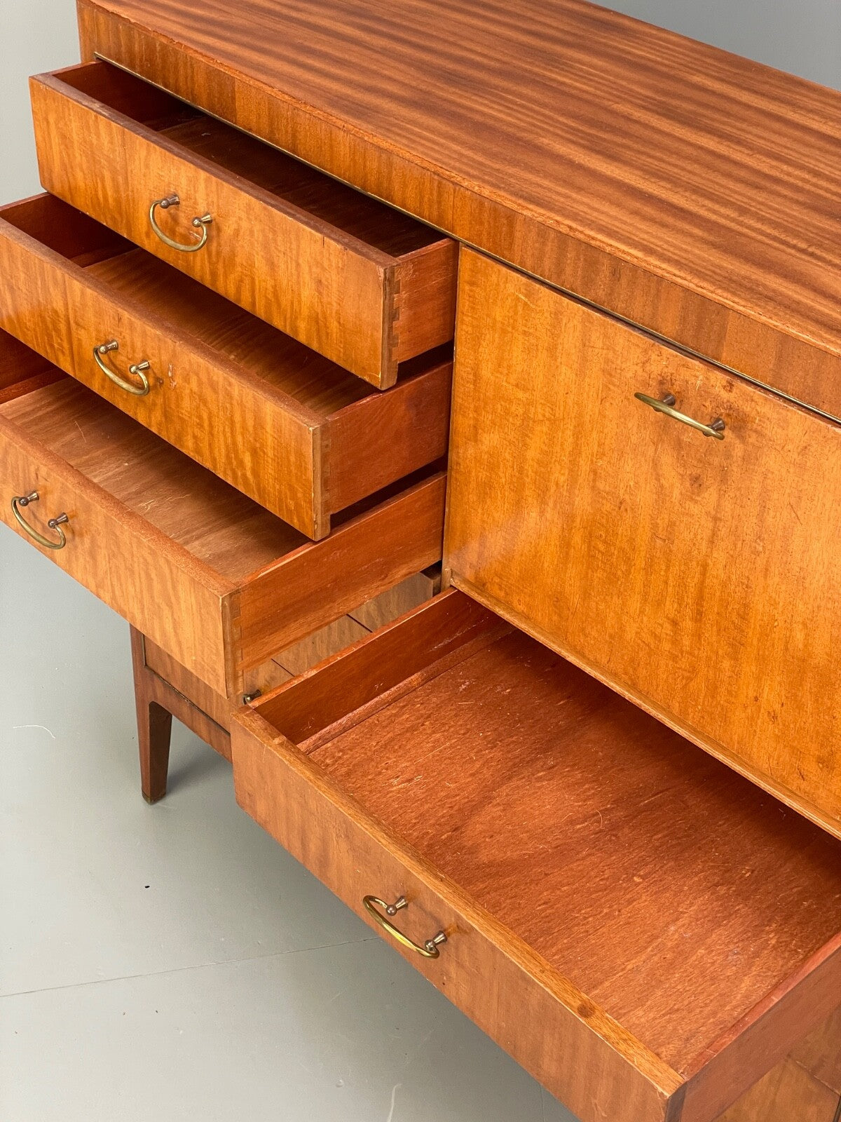 Vintage 1950s Chest Of Drawers Jewelery Display Brass Mahogany EB9761 MWOO - UKDK FURNITURE
