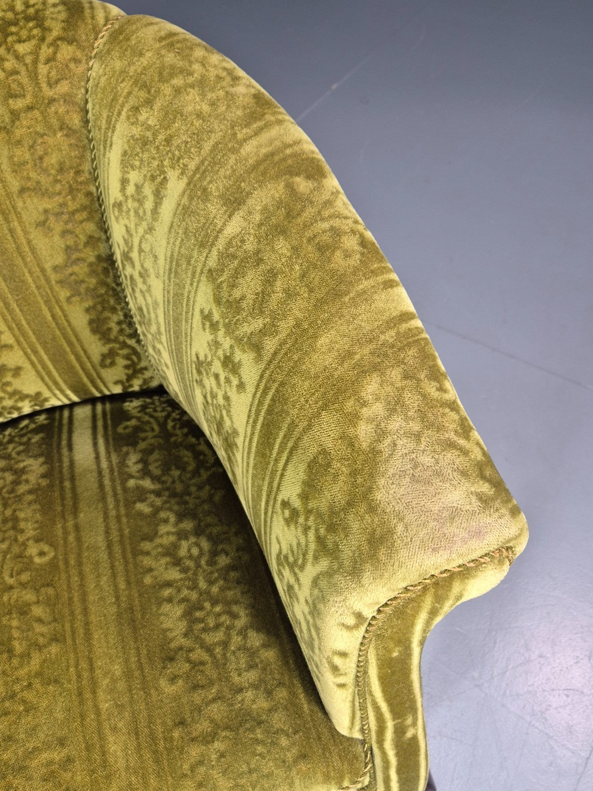 Vintage Art Deco Danish Tub Chair Green Moquette 1940s  EB10775 VCLO3