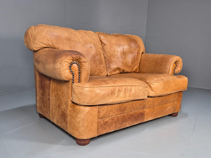 Leather Two Seat Cottage Settee Vintage Danish Quality 1990s  EB10637 M2SS1