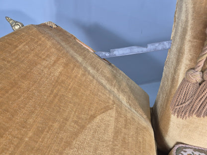 Three Seater Knole Sofa Vintage Danish 1960s Gold Velour Retro EB11432 V3SS12