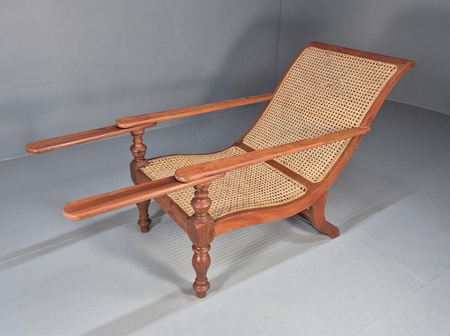 Vintage Campaign Plantation Chair Rattan Teak Retro Antique Style EB8872 VBER - UKDK FURNITURE