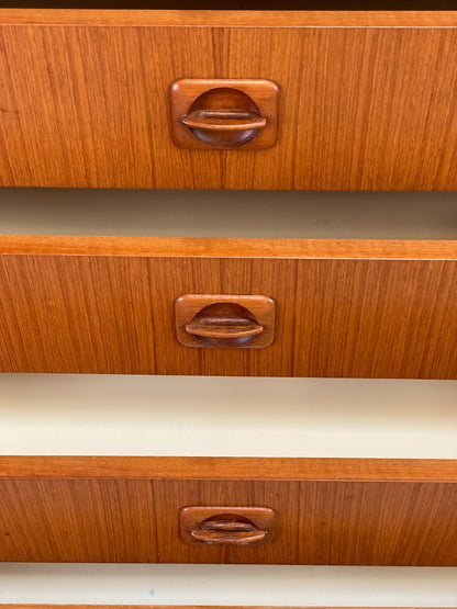 Vintage Chest Of Drawers 1970s Teak Danish Retro Round Handles EB11858 MWOO4